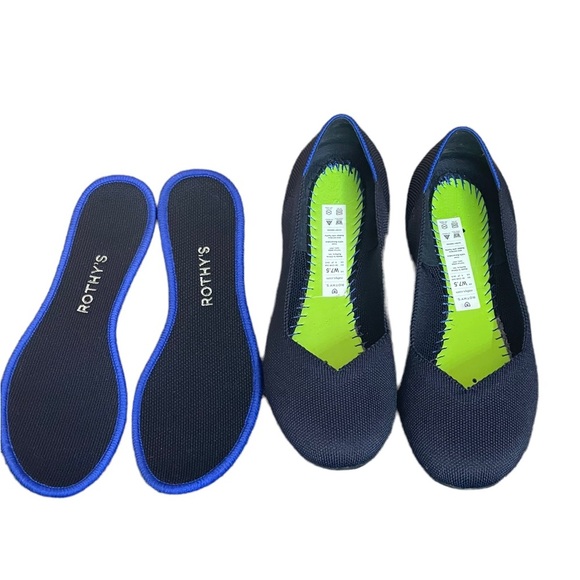 ROTHYS navy blue round toe women flats size W7 1/2 - Picture 10 of 10